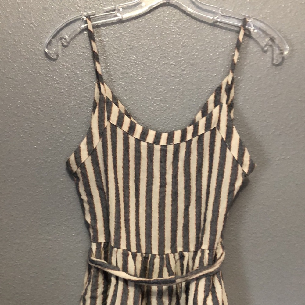 LUSH sleeveless dress Women's m striped button front pockets tie sundress party - Picture 7 of 11